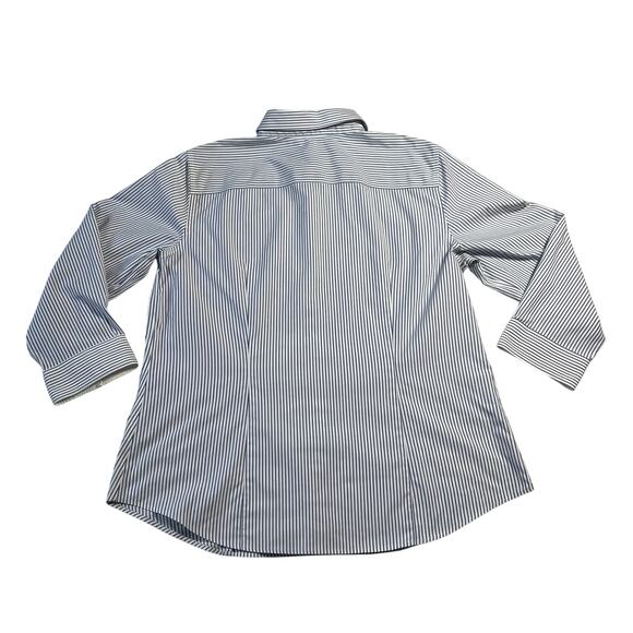 Talbots Stripe Wrinkle Resistant Button Up Shirt Size 10 Office Career Preppy - Picture 2 of 7